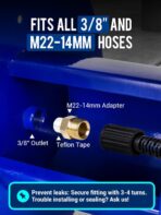 MEKOH Pressure Washer Hose Reel 100FTx3/8”, 200FTx1/4” Manual Power Washer Hose Reel with M22 14mm Fitting,4500PSI Heavy Duty Hose Reel for Water,High Pressure Metal Reel with Wall/Van/Trailer Mount - Image 8