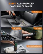 Car Vacuum, Handheld Vacuum Cordless with 21000Pa Powerful Suction & 3 Modes, 4-in-1 Portable Hand Held Mini Vacuum Cleaner Rechargeable, Ultra Light for Car Home Office (Black) - Image 3