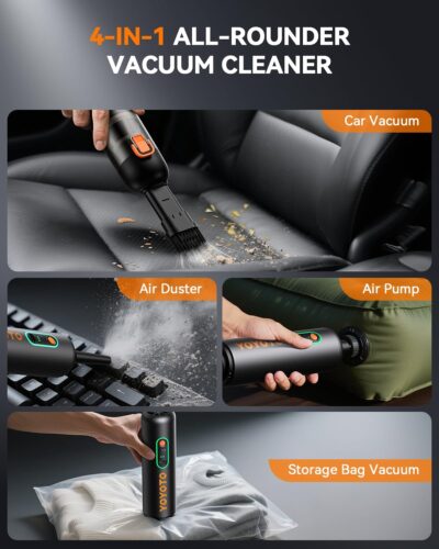 Car Vacuum, Handheld Vacuum Cordless with 21000Pa Powerful Suction & 3 Modes, 4-in-1 Portable Hand Held Mini Vacuum Cleaner Rechargeable, Ultra Light for Car Home Office (Black) - Image 3
