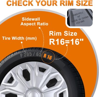 Nilight Wheel Cover Hubcaps 16 Inch for Ford Transit 150 250 350 350HD 2015 16 17 18 19 20 21 22 23 24 2025 Steel Wheel with 5 Lug 16 Hub Caps Set of 4 Rim Protector Wheel Covers Replacement, Silver - Image 7