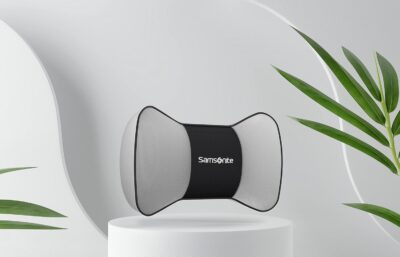 Samsonite Neck Pillow for Car – Ergonomic Memory Foam Headrest Cushion – Car Seat Support for Driving Comfort – Compact Neck Rest – Travel Pillow for Long Road Trip, Grey - Image 6