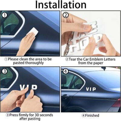 Lamoutor 43Pcs Car Emblem Letters Sticker DIY 3D Chrome Number Symbol Badge Decal - Image 5