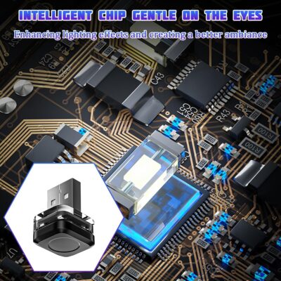 4PCS Car Interior USB LED Light, Portable Plug-in Bright Vehicle Atmosphere Decor Lamp, Small Automotive Inside Decoration Ambient Night Light Kit, Universal for SUV Van Truck (White) - Image 3