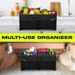 FORTEM Car Trunk Organizer, Collapsible Two Compartment Organizer, Foldable SUV & Truck Storage for Car Accessories for Women Men, Non Slip Bottom, Sturdy Side Walls, Strong Handles, 60L - Image 6