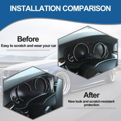 Center Console Dashboard Meter Panel Frame Trim Compatible with BMW 5 Series G30 G38 2018-2022,Car Dash Instrument Panel Speedometer Frame Molding Cover Trim Accessories (ABS Chrome) - Image 2