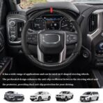 Car Steering Wheel Cover, Steering Wheel Accessories, 15 Inch Microfiber Leather Carbon Fiber Soft Anti-Slip Breathable, Car Accessories Elastic Non-Slip Cover for Most Vehicles (Black) - Image 7