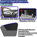 Car Window Shades, Magnetic Side Window Sun Shade Curtain, Half Blackout & Half See-Through UV Protection & Heat Blocking Car Window Screen, Vehicle Sun Shades for Driver Passenger (4PCS) - Image 4