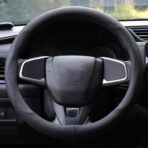 XHRING Car Steering Wheel Cover for Honda Civic Accord CRV HRV Pilot Passport Odyssey Element Insight Fit Ridgeline Clarity City LX EX EXL Si Hatchback Sport Hybrid Touring Accessories, 2026 Black (M) - Image 2