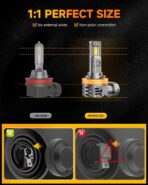 FAHREN 2026 H11/H9/H8 bulbs, 𝟓𝟎,𝟎𝟎𝟎𝐋𝐌 𝟏𝟎𝟎𝟎% Brighter 1:1 Mini Size 6500K Light Kit H11 bulbs With Fan, 10-Year Extended Lifespan, Quick Install No Adapter Needed Plug and Play, Pack of 2 - Image 3