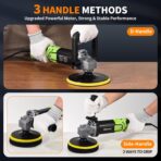 Buffer Polisher, 1600W 6"/7" Rotary Car Polisher with 7-Speed(1600-3500 RPM), Car Buffers and Polishers Kit for Cars, Boats, Floors, Furniture - Image 3