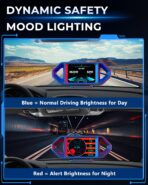 OBD2 HUD Head Up Display, Digital Speedometer Gauge for Car Truck SUV, Real-Time Speed/RPM/Fuel Economy Monitor, Plug & Play OBDII GPS HUD with RGB Light - Image 7
