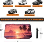 Windshield Sun Shade Umbrella for Car Front Window Sun Visor for Windshield Car Summer Accessories Protect Interior from UV Rays & Heat for Sedan, Compact SUV, Hatchbacks 57"*31" - Image 2