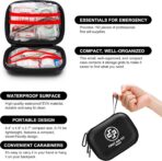 Mini First Aid Kit - 150 Piece Small Waterproof Hard Shell Medical Kit for Home, Car, Travel, Camping, Truck, Hiking, Sports, Office, Vehicle & Outdoor Emergencies (Black) - Image 4