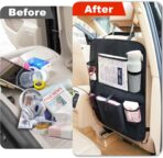 2 Pack Car Backseat Organizer with Touch Screen Tablet Holder,6 Storage Pockets Protectors Kick Mats,Car Back Seat Cover Protector Travel Accessories for Kids - Image 6