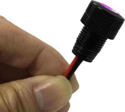 Oznium BRIGHTEST Light Bolt - Flush Mount 12V LED Light for Bumper, Grille, Cars Interior, Dash, Ambient Lighting, Motorcycle w/SLEEK Aluminum Housing & Screw Nut (11 mm Black, UV Ultra Violet LED) - Image 2