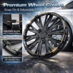 16 Inch Hubcaps with Adjustable Steel Retention Rings, Premium ABS Universal Fit, Set of 4 Wheel Covers (Gunmetal Grey) - Image 3