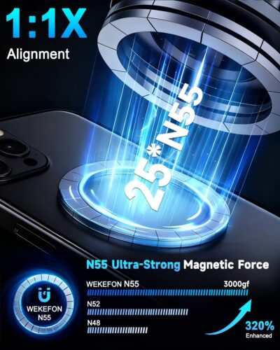 Upgraded Vacuum Magnetic Car Phone Holder for Your Car [120LBS Ultra Suction Cup & 3000gf Magnet] 780° Adjustable Foldable Cell Phone Mount for Magsafe Dashboard Car Bracket Stand for iPhone & Android - Image 4