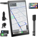 8” Wireless Apple CarPlay Screen for Car with Android Auto & 1080P Backup Camera, Rotatable Touchscreen Car Stereo, Vertical & Horizontal Mode, Bluetooth, GPS Navigation, Mirror Link