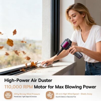 REWONDER Car Vacuum Cleaner High Power, 22000Pa Vacuum Cleaner & 110000RPM Air Duster, Handheld Vacuum with 7800mAh Battery for Valentines Day Gifts, Storage Bag & Multi-Nozzles for Car, Home - Image 5