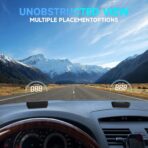Car HUD Display, GPS Speedometer Projector with Overspeed Warning, OBD2 & GPS Dual Mode for All Cars, Universal Head Up Display Windshield w/Night Mode - Image 6