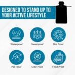 DryvaSeat - Premium Microfiber Towel Car Seat Cover - Waterproof & Sweatproof - Universal Fit, Machine Washable, Non-Slip - Seat Protector for Car, Truck, SUV, Van (Black, 2 Pack) - Image 3