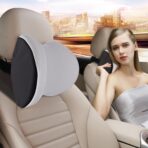 SPRFUFLY Cozy Car Headrest Pillow, Car Pillow for Driving with Adjustable Strap, Breathable Removable Cover & Ergonomic Design - Softness Travel Car Neck Pillow(Moonlight Silver, 1PC) - Image 8