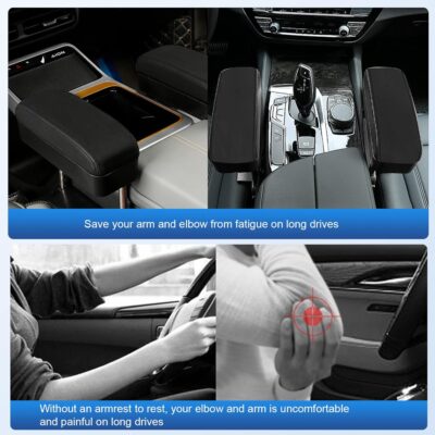 CDEFG Car Armrest Support Elbow Rest Pad Armrest Extender Console Storage Organizer Universal Fit for Most Cars - Image 5