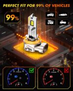 Latest H11/H9/H8 9005/HB3 Light Bulbs Combo, 12X 100,000LM Ultra-Bright, 360° Adjustable Quick Instal, 6500K White, 10-Year Long Service Life H11 9005 Fog Light with Cooling Fan, Pack of 4 - Image 6