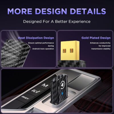 2in1 Carplay Wireless Adapter Android Auto Wireless Adapter, Mini USB Small Dongle Fast Auto Connect, Car Play Play Plug, for Apple iPhone iOS & Android 11+, OEM Wired Car Model 2017+, Black - Image 4