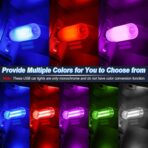 Car Interior USB LED Night Light, Portable Touch dimmable Car Ambient Lighting Kit, Retro Mini Transparent Glass Bottle Lamp Decorations for Vehicle Camping Bedroom Hallway, Pack of 2(White) - Image 6