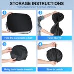 JUSTTOP Car Sun Shade Windshield 2-Piece Foldable Car Front Window Sunshade, 210T Coated Silver Coth Reflective Polyester Material(Medium27.9x31.1in) - Image 5