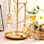 BBTO 100 Pcs Car Air Fresheners Diffuser with Wooden Cap Empty Aromatherapy Diffuser Clear Fragrance Holder Pendant Hanging Perfume Fresheners Bottles for Car Decor(Classic,Clear) - Image 3