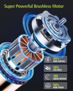 Portable Pressure Washer Cordless 2 Batteries - 1200PSI Brushless Battery Powered Power Washer with 6-in-1 Nozzle, Foam Cannon, 3 Power Level, Hand Held Pressure Washer for Cars Patio Driveway - Image 8