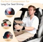 FLORICH Car Seat Cushion and Lumbar Support Headrest Pillow Memory Foam Ergonomic Car Cushion Back Neck Support Pillow Sciatica & Back & Tailbone Pain Relief Cushion for Car Seat Driving, Black - Image 5