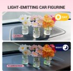 Daisy Car Dashboard Decorations - 4 Pack Mini Floral Accessories for Women - Secure Adhesive & Residue-Free Removable Vases for New Car Gift - Image 4