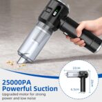 Sycoodeal Handheld Car Vacuum Cleaner, 25000PA Strong Cyclonic Suction Portable Mini Vacuum Cordless with Digital Display Lightweight Handheld for Pet Hair, Car, Home, Office, Kitchen(Silver) - Image 3