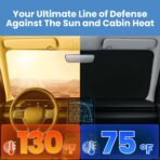 Windshield Sun Shade, Reflective Sunshade for Car Windshield with Mirror Cut-Out, Blocks 99% UV Rays & Keeps Vehicle Cool, Fits Cars, Trucks, SUVs & Vans, Fade-Resistant, (Medium) - Image 3