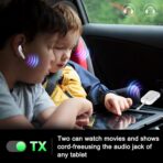 Premium Airplane Bluetooth 5.4 Transmitter Adapter, for 2 AirPods/Headphones,2 in 1 Transmitter Receiver with aptX Low Latency,Wireless Adapter for Flight,TV,Gym,Tablets Car Stereo - Image 4