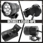 Motorcycle Driving Lights 12-60V 40W 3600LM LED Fog Lights for ATV UTV Bike Car Truck Boat Forklift Waterproof LED Spotlights with 6 Light Beads High Low Strobe Beam Switch Universal (Black 2) - Image 7