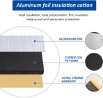 Car Heat Sound Deadening Insulation Mat, Sound Deadener & Heat Insulation Pad for Auto Hood Engine Roof Door and Trunk - 197mil 21.6sqft - 40 Inch x 40 Inch - 2PACK, Aluminum Foil - Image 2