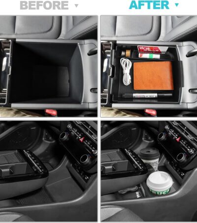 CDEFG 2Pcs Lower Center Console Tray Floor Console Organizer with Cup Holder Compatible with 2025 2026 Hyundai Tucson Limited Accessories Middle Console Storage Box - Image 3