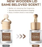 C Classy Car Air Freshener Hanging 2 Pack, Mahogany Teakwood Essential Oil Diffuser for Cars, Cute Glass Bottle Car Accessories for Women & Men Gift, Long-Lasting Fragrance, Made in USA - Image 2