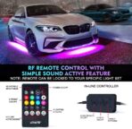 Xprite Double Row RGB LED Car Underglow Bluetooth Lights Strip, 4 PCS Underbody Neon Cars Exterior Glow Light Kit w/APP Control & Wireless Remote, Universal for Vehicles SUV Trucks Pickups Vans - Image 3