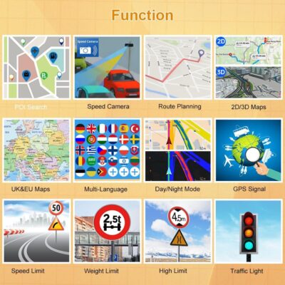 GPS Navigator for Car 7 inch Touch Screen Voice Prompts Turn Direction Speed Limit Warning Free Update Map - Image 2