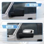 X AUTOHAUX Pair Car Exterior Chrome Plated Power Top Half Mirror Cover Cap for Ford F-150 FX4 XLT 2004-2008 - Image 2