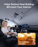 helloleiboo Graphene Car Windshield Sun Shade Car Sun Shade for Windshield with Heat Absorption Coating Foldable Design with UV Protection to Keep Your Car Interior Cooler Silver (Large-61 × 32 in) - Image 5