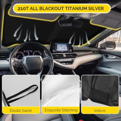 Car Windshield Sun Shade Compatible with 2020 2021 2022 2023 2024 2025 2026 Toyota Corolla Accessories Foldable Front Window Sunshade Custom Windshield Cover Sun Visor Block UV Rays - Image 5