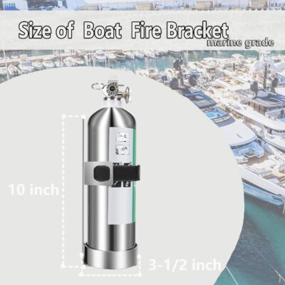 Boat Steel Fire Extinguisher Bracket,304 Stainless Steel Mounting Bracket with Adjustable Straps, Heavy Duty Fire Extinguisher Metal Bracket (Excluding fire extinguishers) (Silver) - Image 5