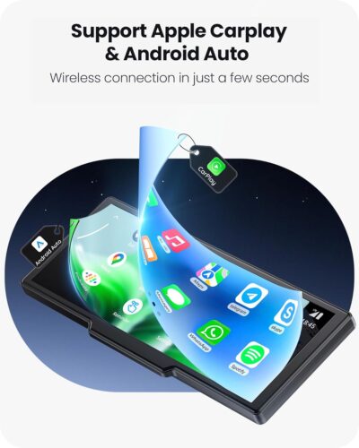 9.26" Portable CarPlay Screen for Apple Carplay & Android Auto with 4K Dash Cam & HD Backup Camera, Wireless Car Play with Strongest Bluetooth 5.2, OTA Updates, Voice Control, GPS Navigation - Image 4