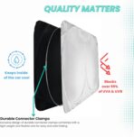 Windshield Sun Shade - Certified 99.87% UVB & 99.02% UVA Protection Car Sun Shade. Award Winning Sunshade for Car Windshield with Patented Technology. Size L 63"x35" Car Window Shades by Kinder Fluff - Image 10